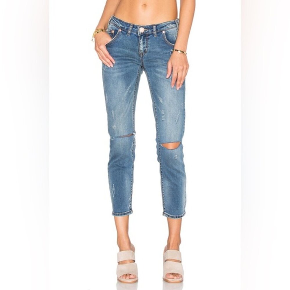 Free People One Teaspoon Freebirds Skinny Jeans Crop Blue indigo Straight leg